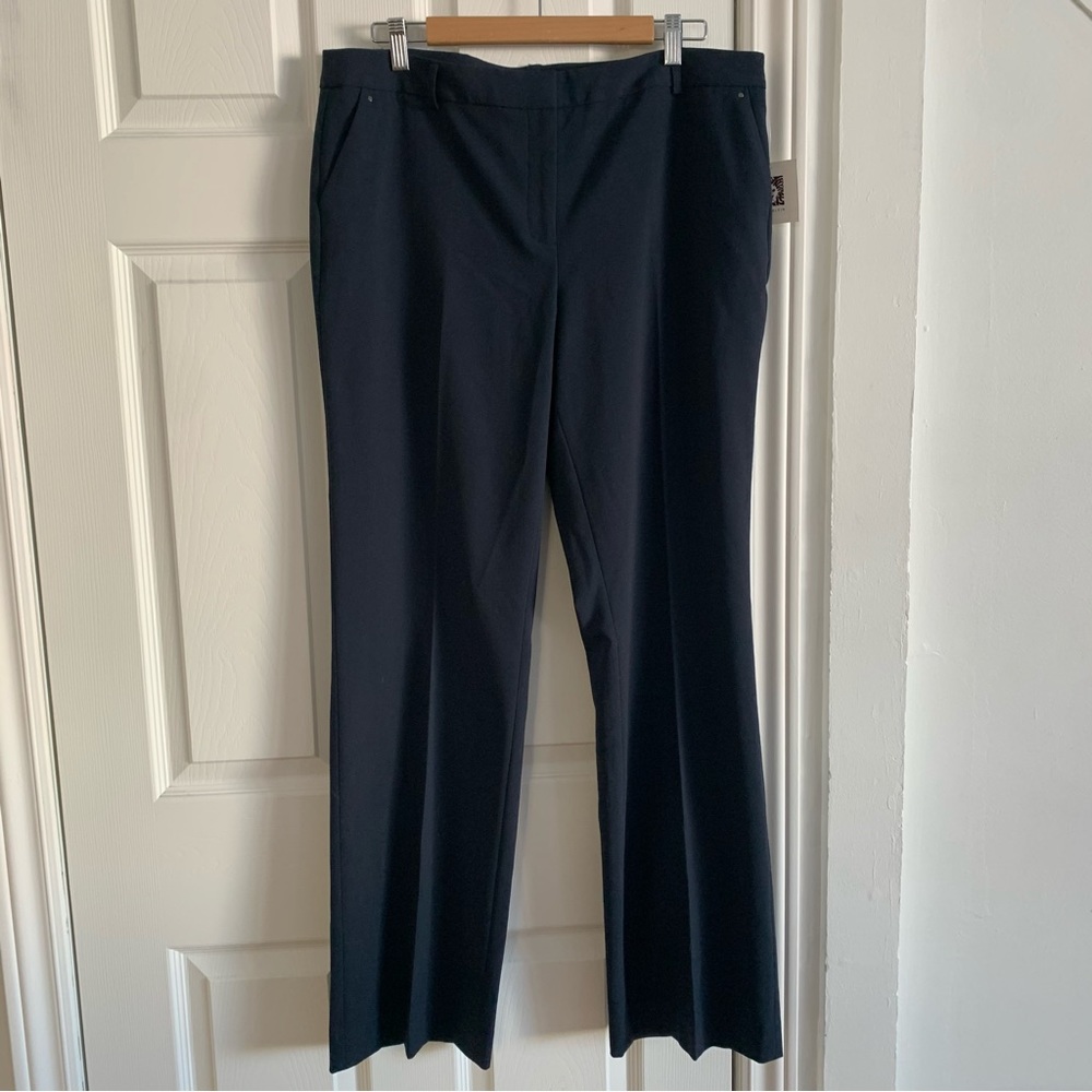 NWT Anne Klein Straight Leg Navy Blue Trousers